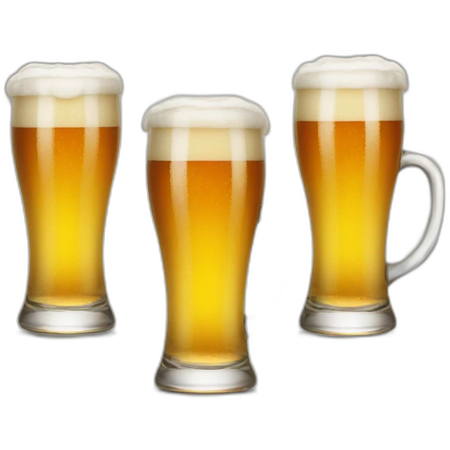 Three smiling glasses of beer emojis emoji