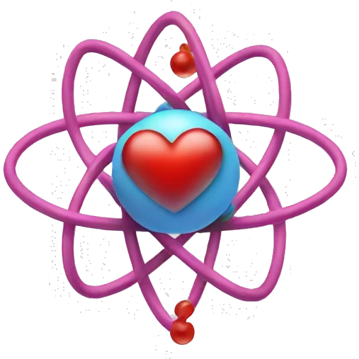 A heart shaped atom  emoji