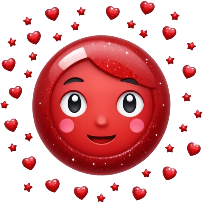 red glitter dislike emoji