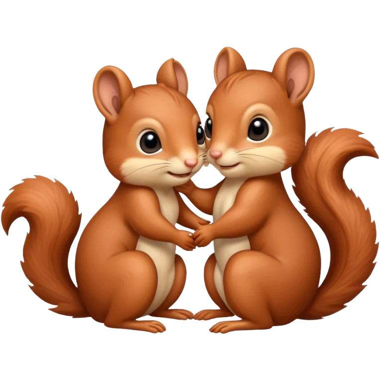 Cute baby squirrels cuddling emoji