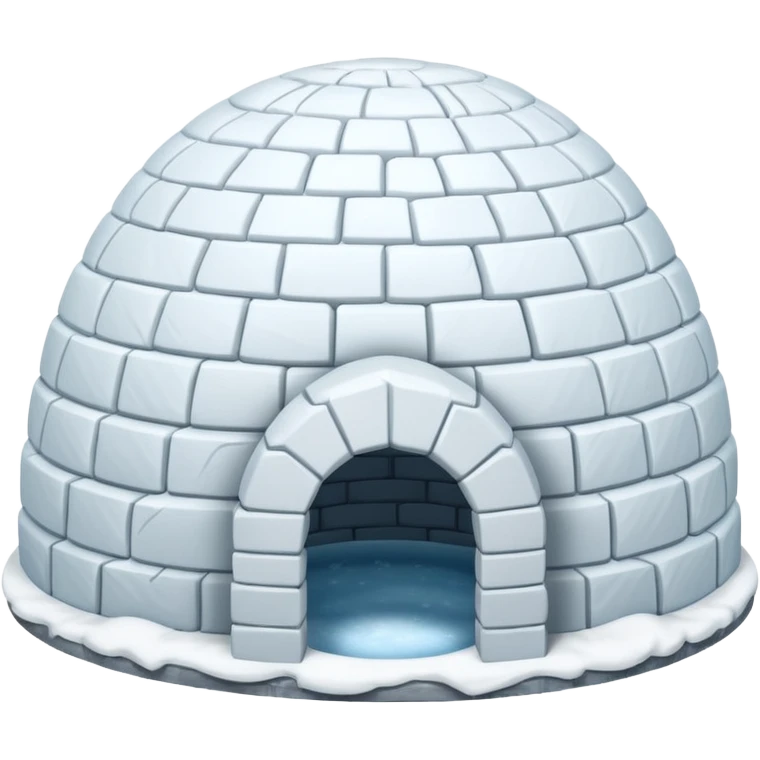 igloo with snow covered half of the top emoji