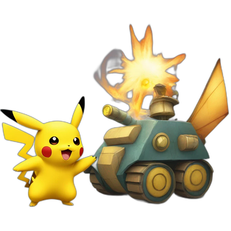 Pikachu vs tortank emoji