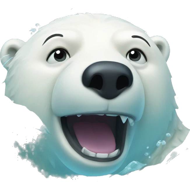 swimming polar bear emoji