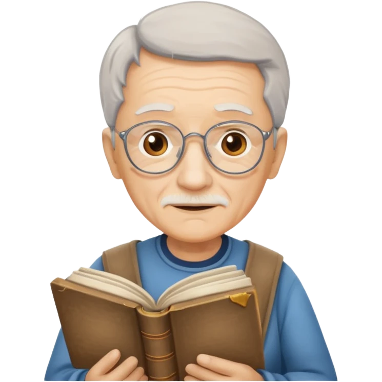 elderly holding book emoji