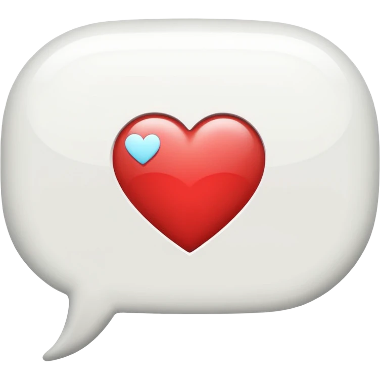 speech bubble with a heart inside emoji