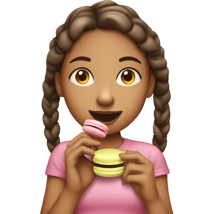 girl eating macaron emoji