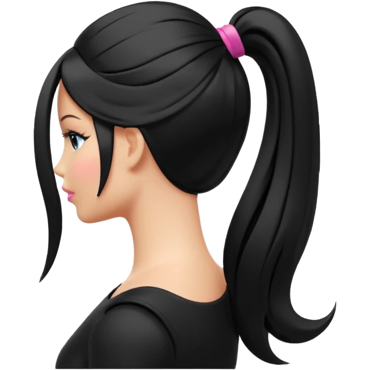 Barbie ponytail silhouette in solid color emoji