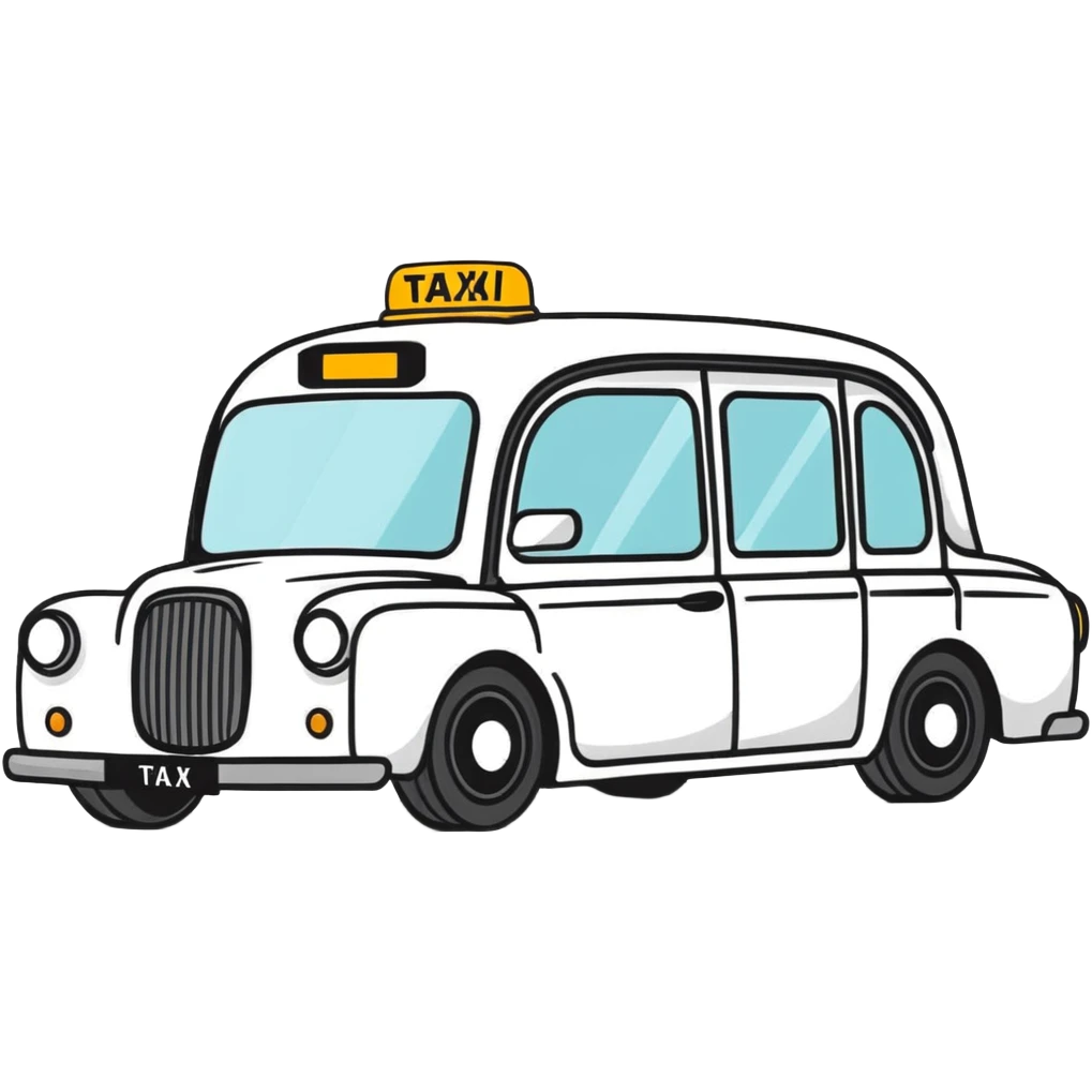 classic black London hackney carriage taxi emoji
