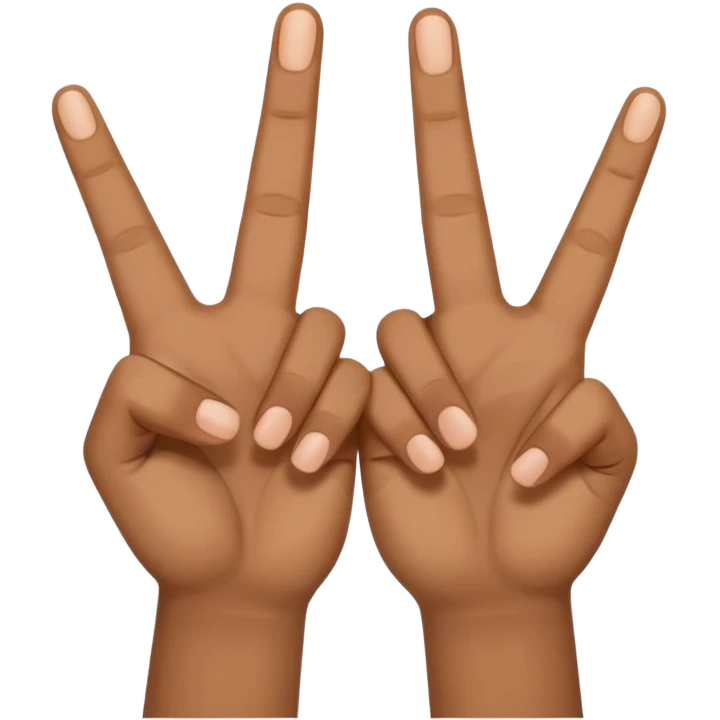 Two hands interlocking peace signs emoji