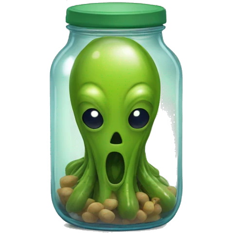 alien head in a pickle jar emoji