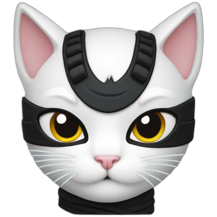 Ninja white cat katana emoji