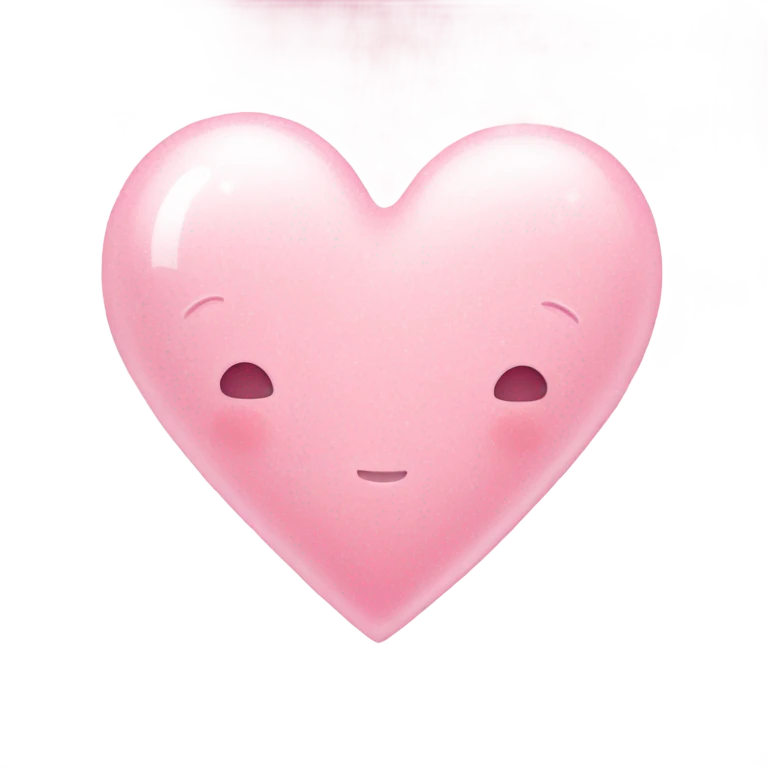 Cute light pink heart with white sparkles emoji