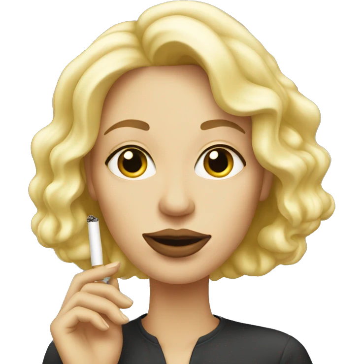 white, blonde woman smoking emoji