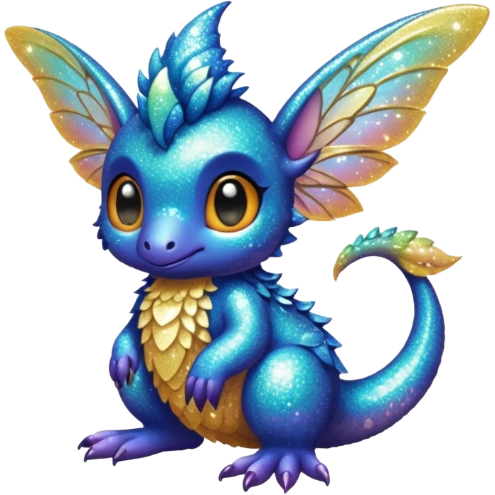 P cute fuzzy realistic glittery Randomly-faerie-drake-colored sparkly exotic Fakémon-creature emoji