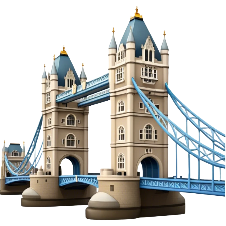 Cinematic Realistic Tower Bridge Landmark Emoji, depicted with iconic Victorian architecture spanning the River Thames, rendered with lifelike textures and dramatic natural lighting that captures its majestic presence. emoji