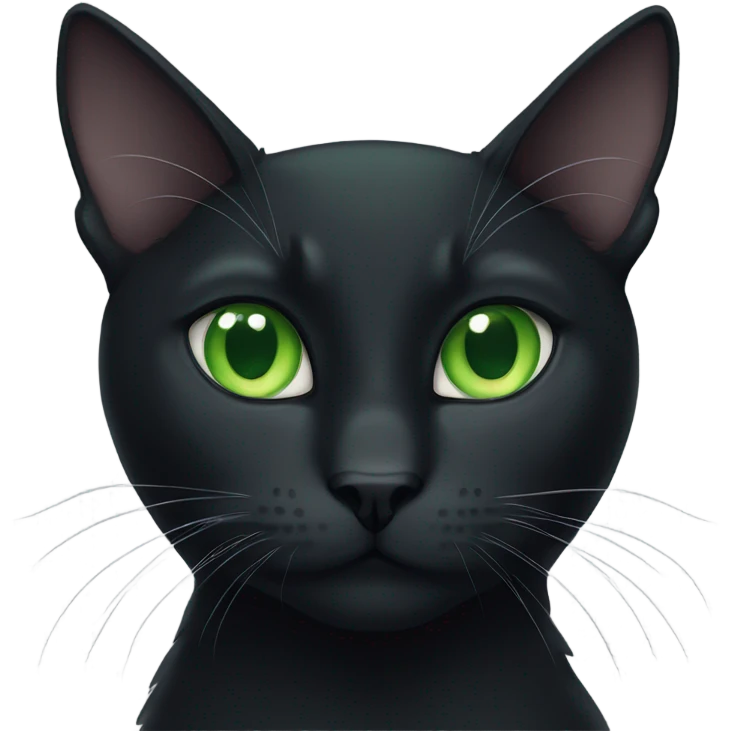 Black cat with green eyes next to grey cat with green eyes emoji
