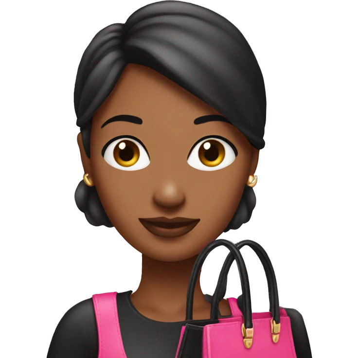 Pretty women holding pink black birkin bag emoji