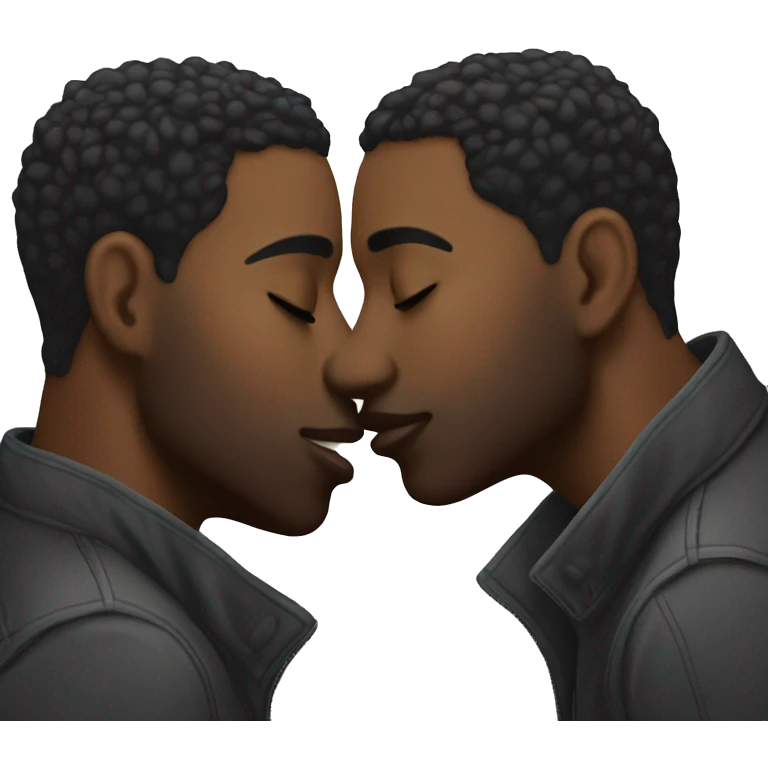 Black gay men kissing emoji