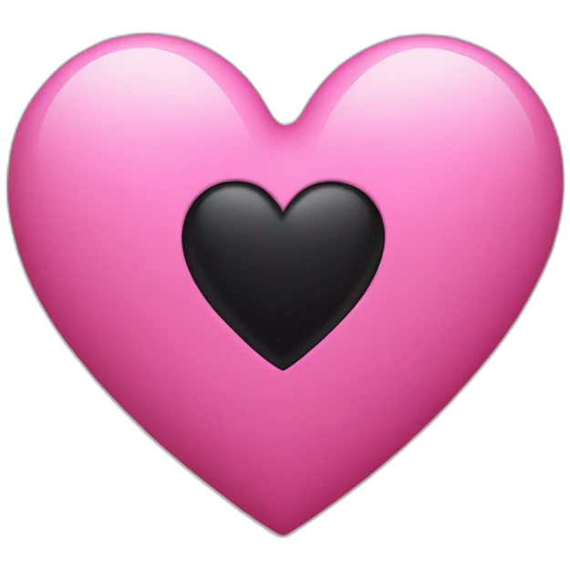 a pink heart giving a black heart emoji