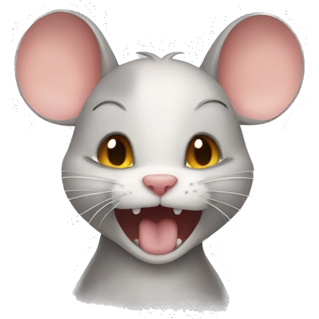 Mouse biting a cat emoji