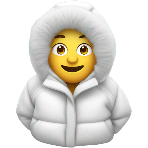 White cozy puffy coat  emoji