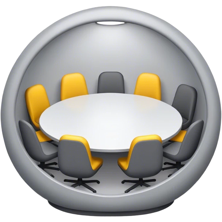 A simple, minimalist emoji depicting a single-person meeting pod or booth. emoji
