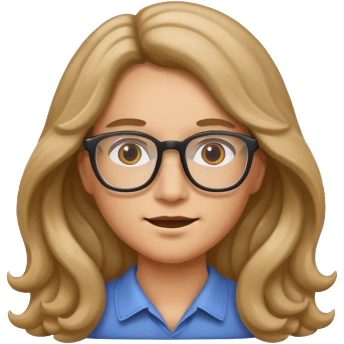 make with long wavy hair and glasses emoji
