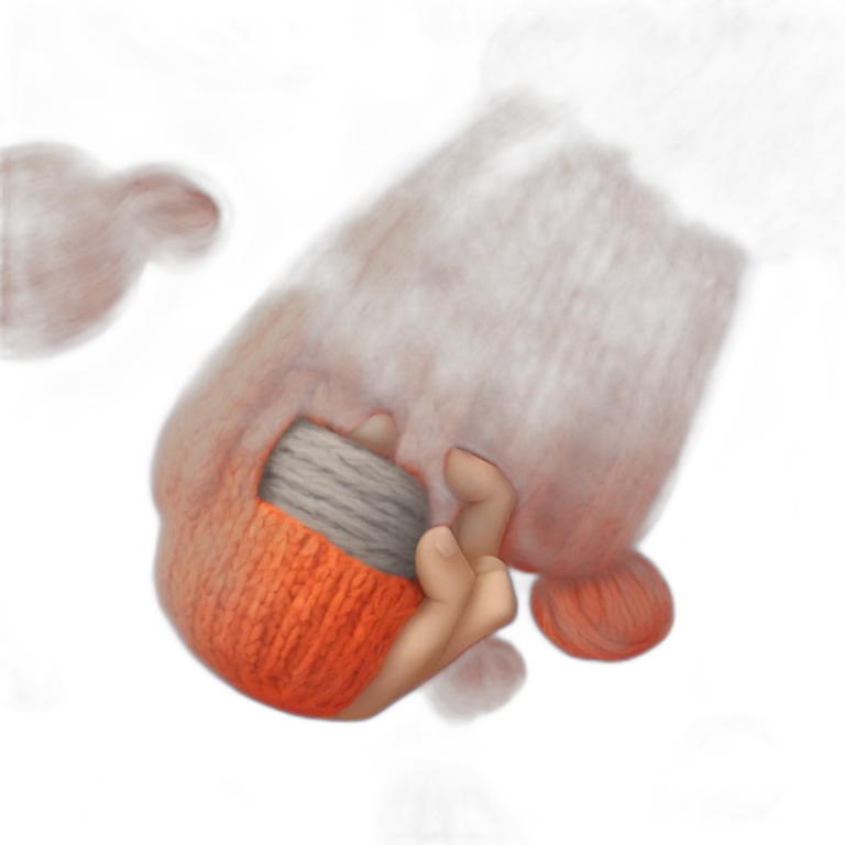 hand picking on a knit emoji