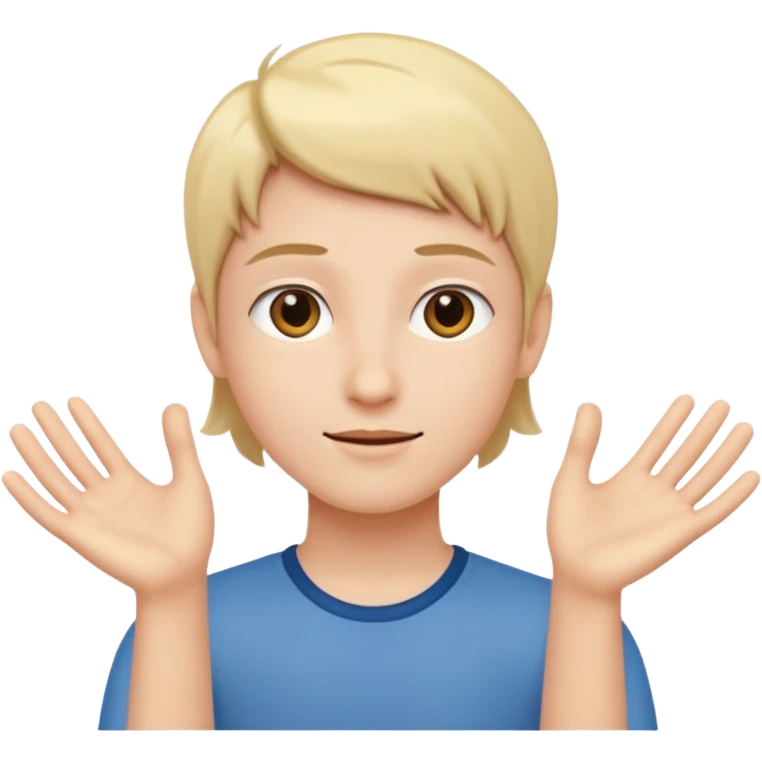 Younger out with hands spreading  emoji