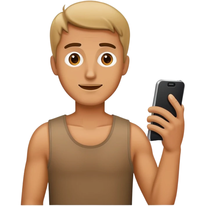 man holding his mobile phone emoji