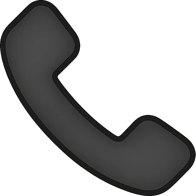 black and white, white icon of telephone, minimalistic, thin black border outlines, the design uses thin black outlines for a clean and modern look, white background. c0!0r
 emoji