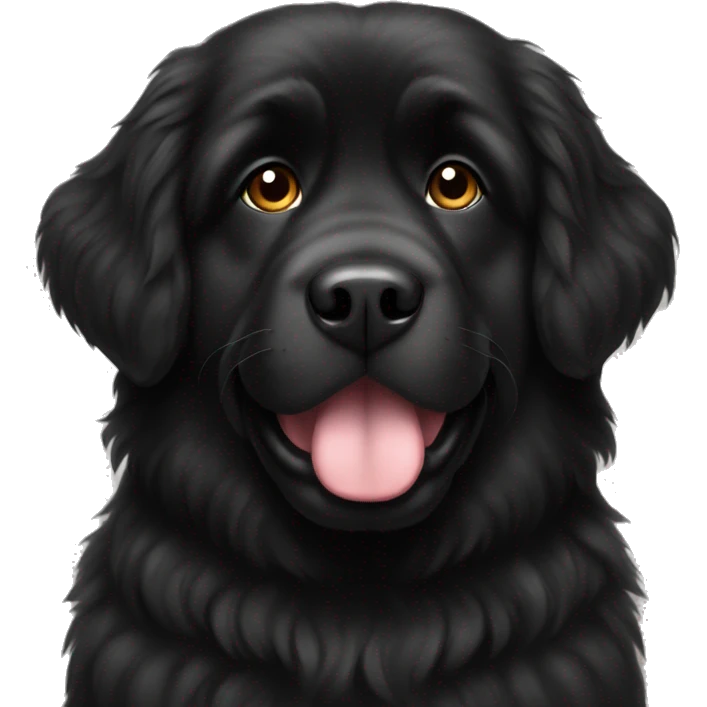 Black Newfoundland dog cute emoji