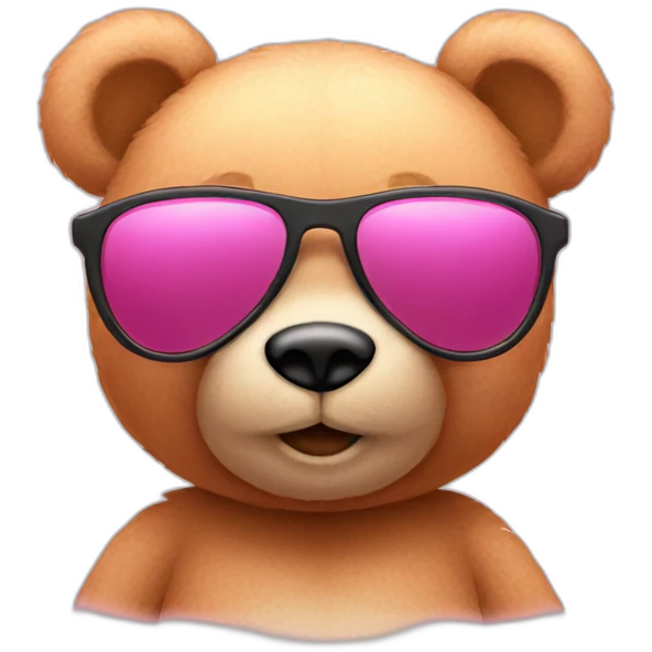 pink teddy bear with sunglasses emoji