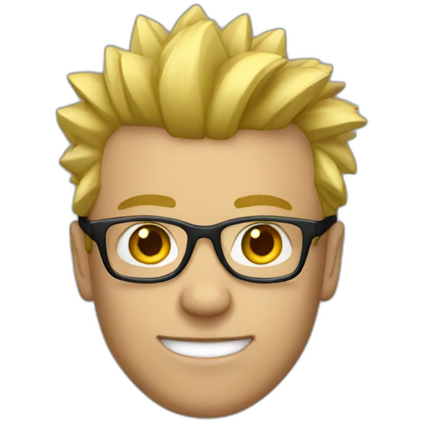 guy with glasses and blond mohawk emoji