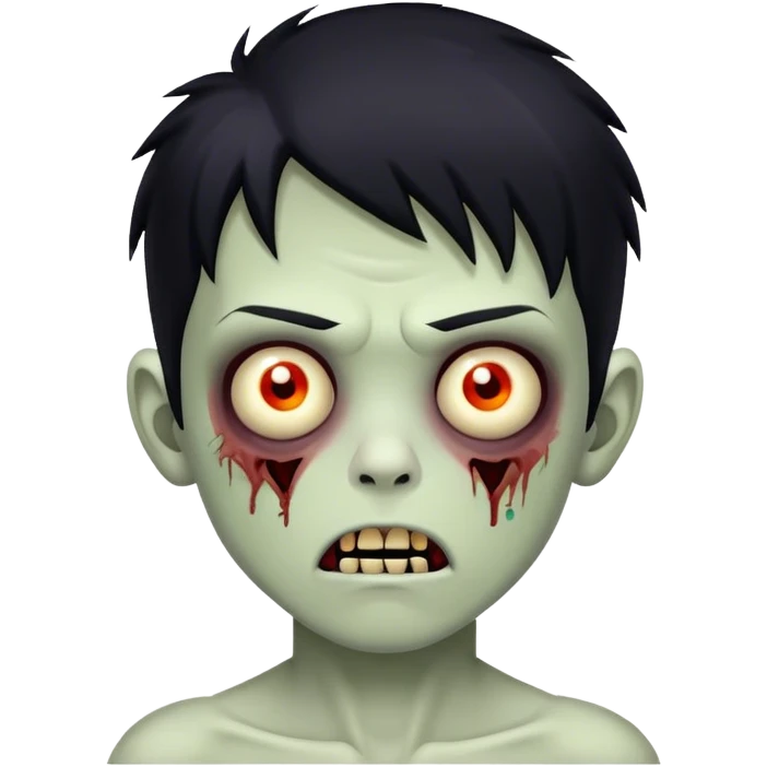 boy zombie with black hair emo emoji