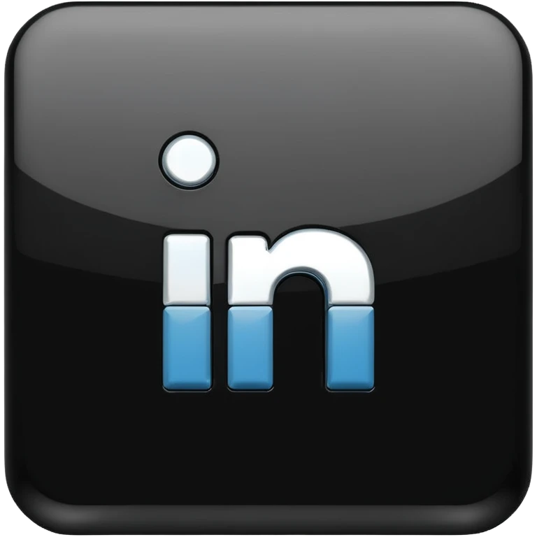 black 3d linkedin logo (the real Linkedin logo must be used) emoji