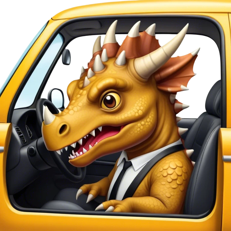 angry office triceratops in the back seat of the taxi emoji