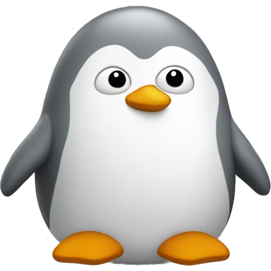 Pingouin gris et blanc avec un tout petit becs  emoji