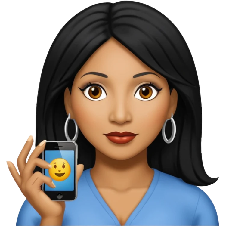 Trina Braxton with black hair emoji