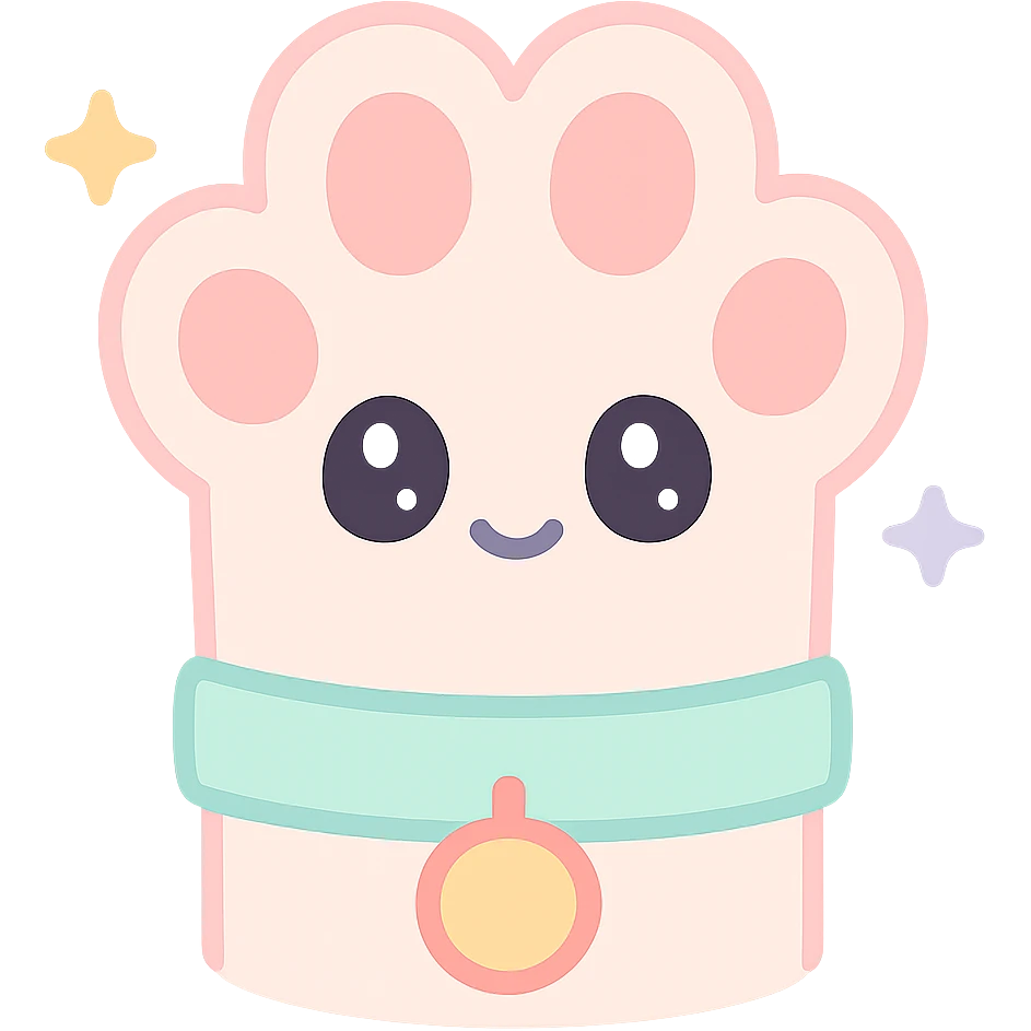 a cat paw with a collar, simple and cute emoji
