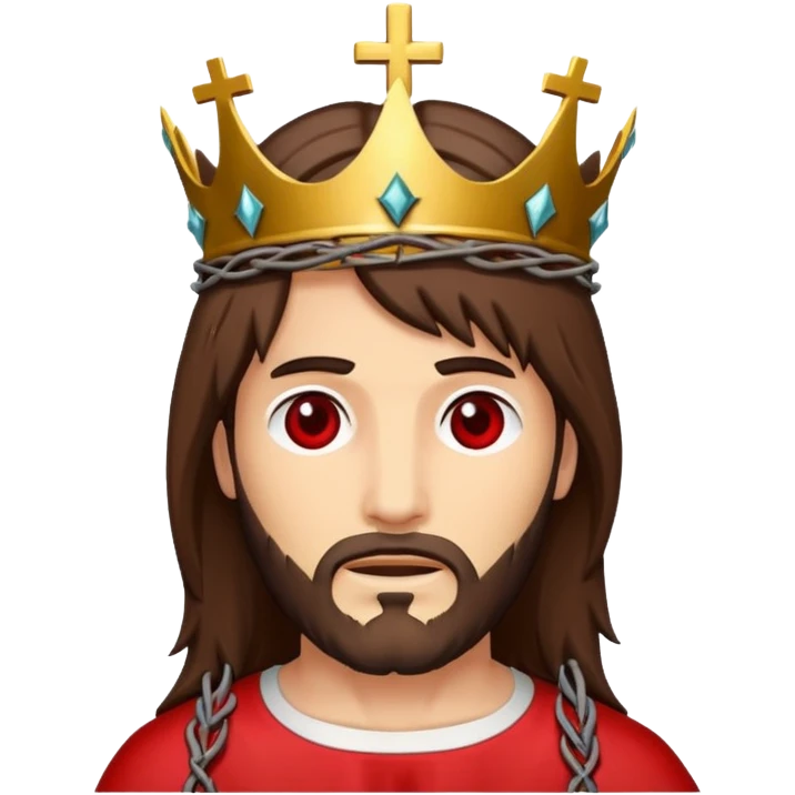 Christ on the cross with the crown of thorns and the blood on him emoji
