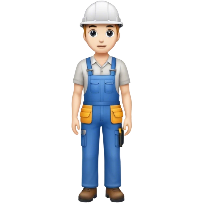 white skin Worker full height whole body emoji