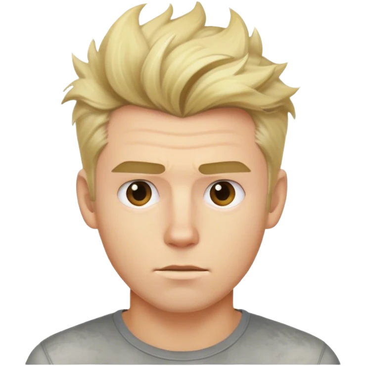 blonde male hair messy textured quiff with tousled front emoji