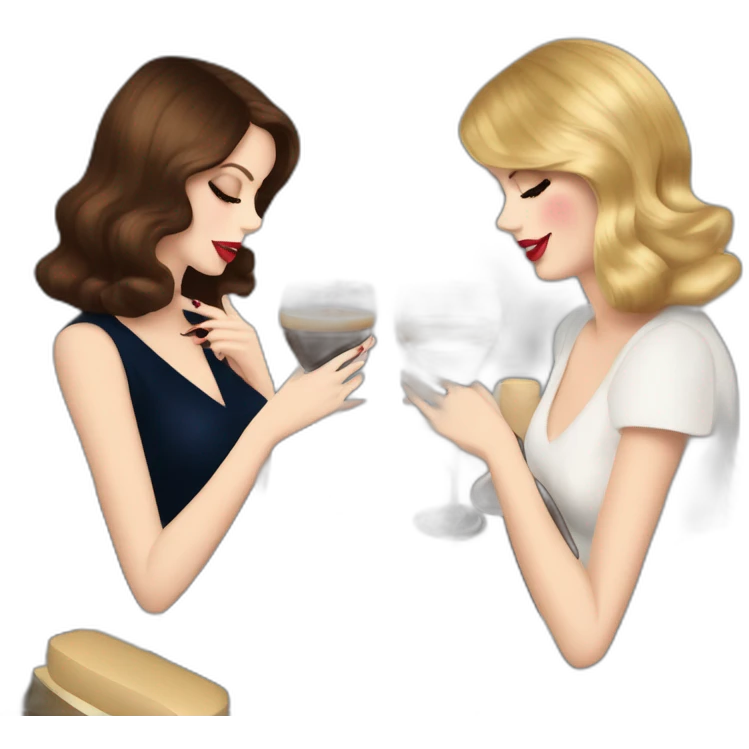 Lana del Rey & Taylor swift drinking espresso martini coco emoji