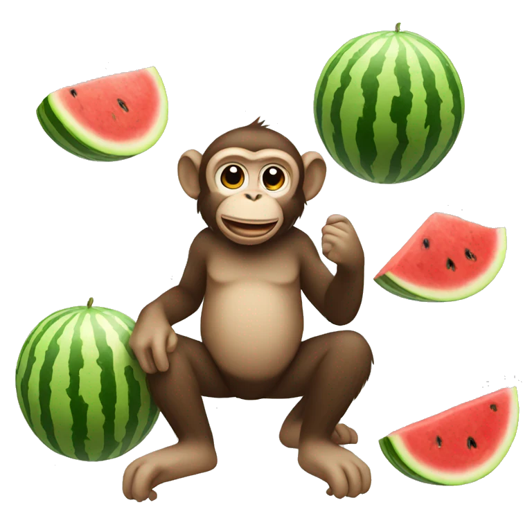A monkey eating watermelon  emoji