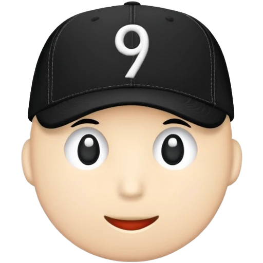 black cap with number “9” emoji