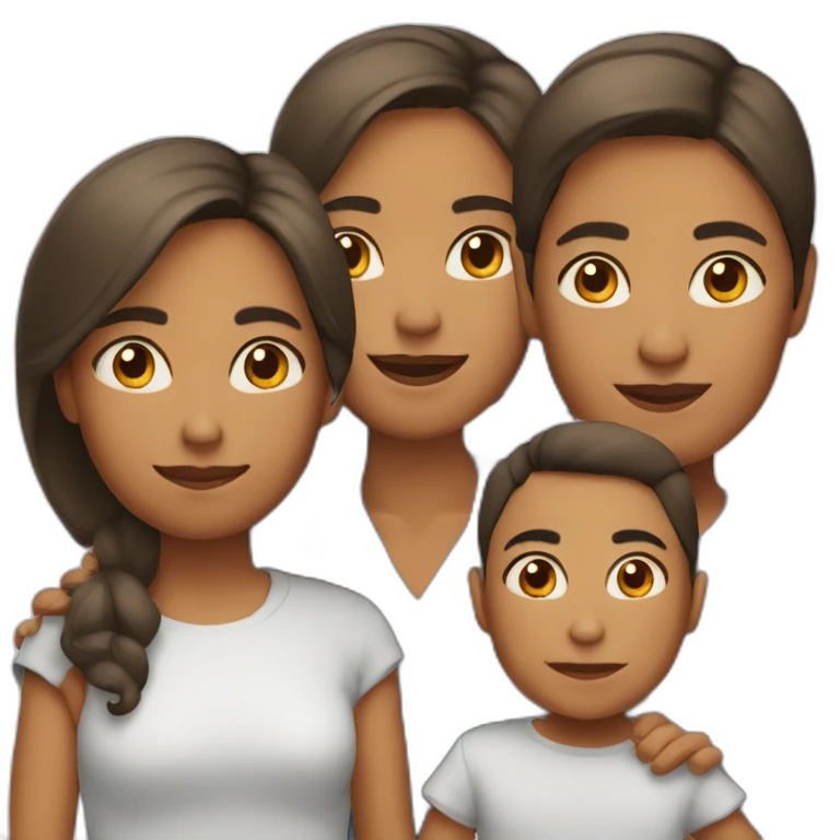 Mamá, hija, hijo emoji