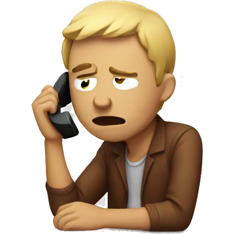 hungover and on the phone emoji