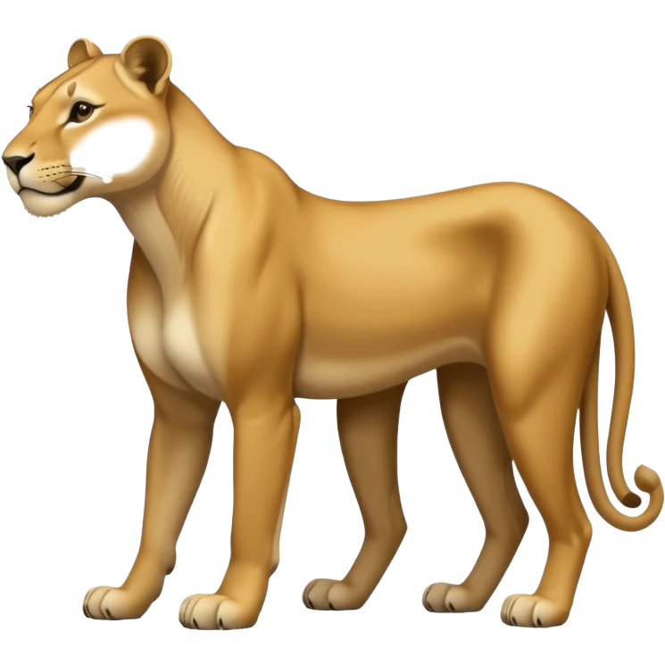 a lioness's silhouette with four legs emoji