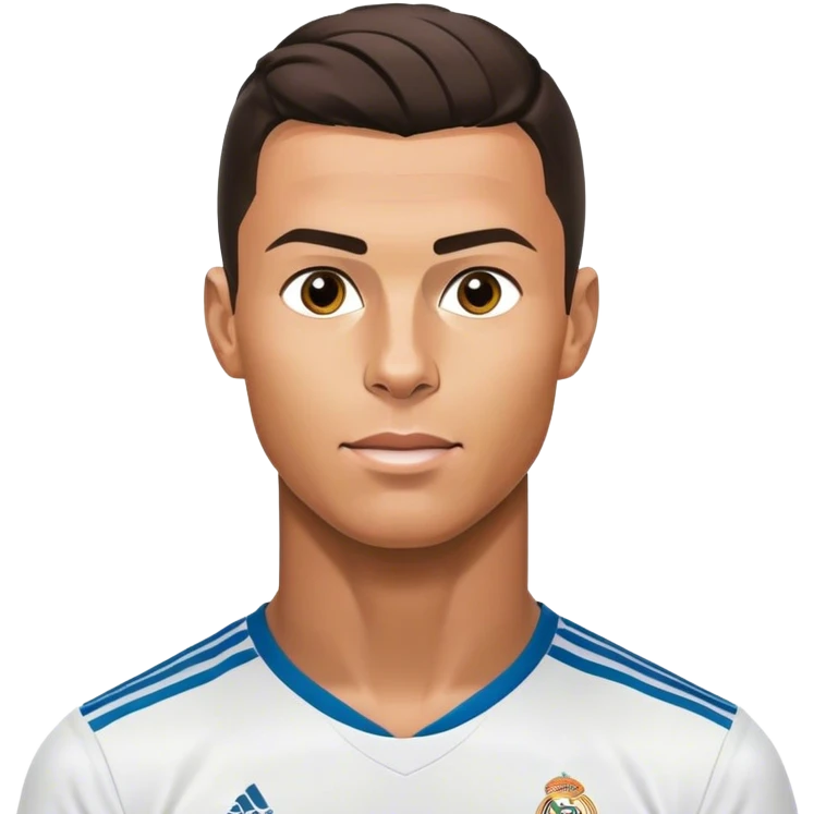 Cristiano Ronaldo in a Real Madrid jersey. emoji